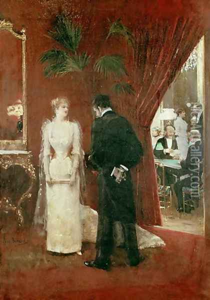 The Private Conversation, 1904 Oil Painting - Jean-Georges Beraud