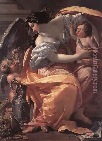 Allegory of Wealth 1630-35 Oil Painting - Simon Vouet