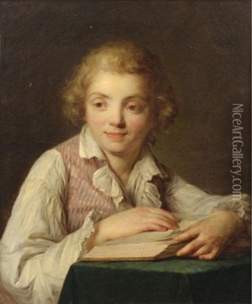 Portrait De Jean-rene Vestier Oil Painting - Antoine Vestier
