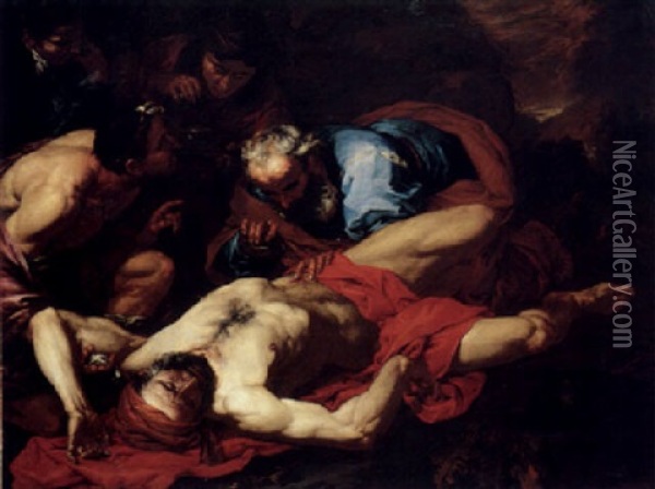 The Good Samaritan Oil Painting - Giovanni Battista Langetti