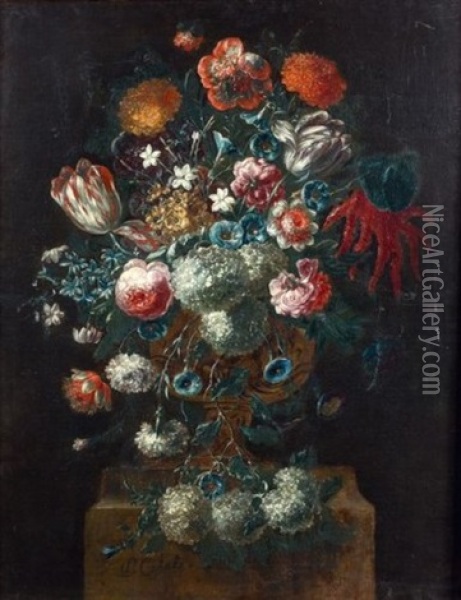 Vase Fleuri Oil Painting - Pieter Casteels III