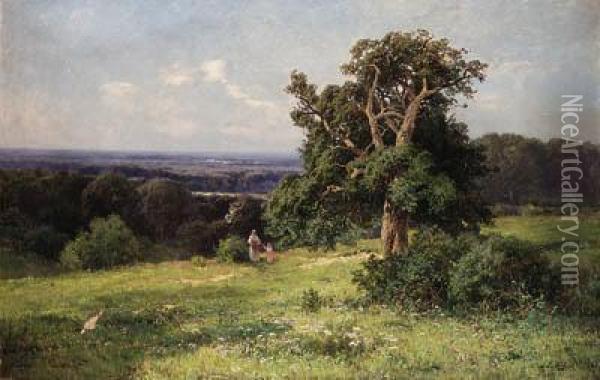 Ancient Oak Upon The Hill Oil Painting - Sergei Semenovich Egornov