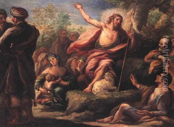 St. John The Baptist Preaching Oil Painting - Paolo de Matteis