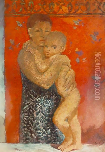 Motherhood 1935 Oil Painting - Istvan Desi-Huber