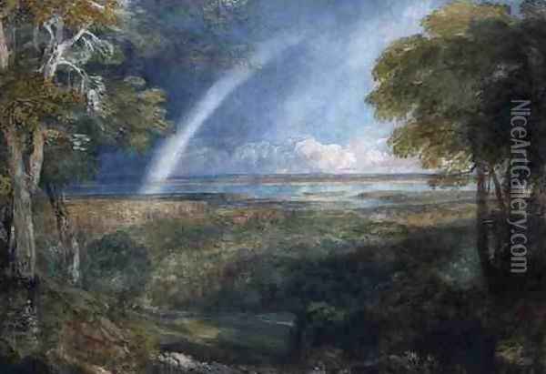 A Rainbow over the Severn Oil Painting - David Cox