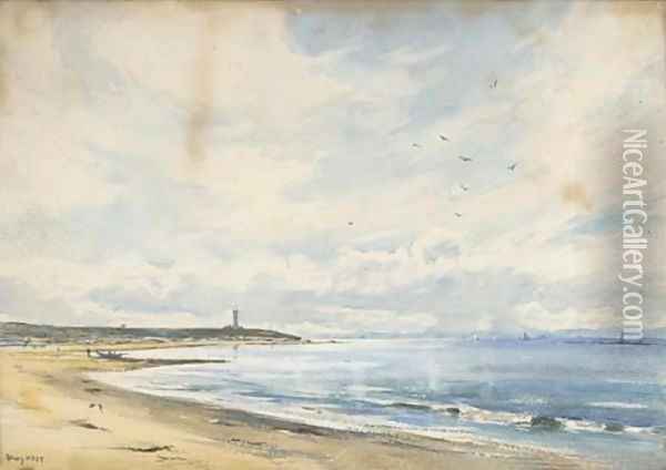 Lossiemouth, on the Moray Firth Oil Painting - David West