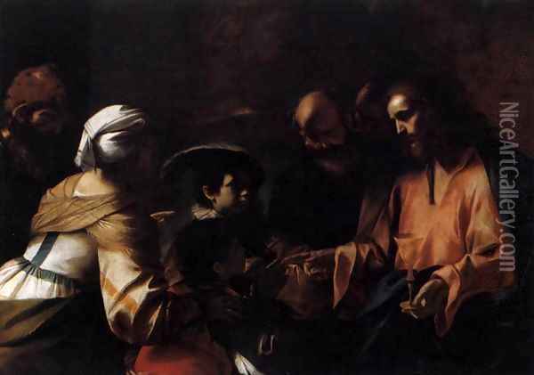 A Mother Entrusting Her Sons to Christ Oil Painting - Mattia Preti