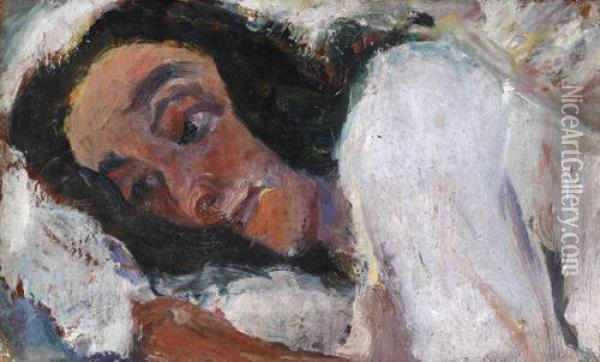 Femme Couchee Oil Painting - Chaim Soutine