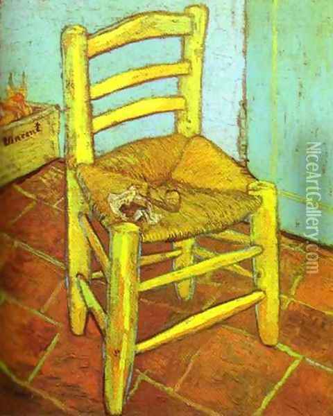 Vincent's Chair with Pipe Oil Painting - Vincent Van Gogh