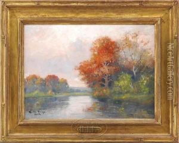Autumnpond Oil Painting - Edward A. Page