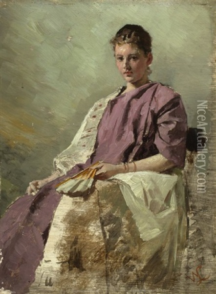 Bildnis Frau Neugebauer Oil Painting - Wilhelm von Lindenschmit the Younger