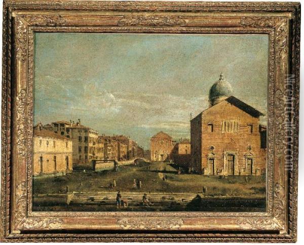 Veduta Delle Chiese Di San Giuseppe E San Nicolo Di Castello Oil Painting - Francesco Guardi