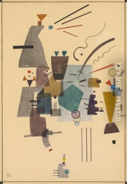 Gewarmtes Kuhl (warmed Cool) Oil Painting - Wassily Kandinsky