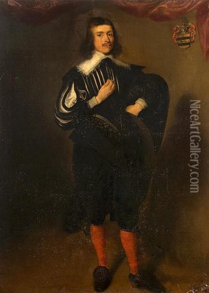 Portrait Of Mr Baker, Full Length Oil Painting - Adam de Colone