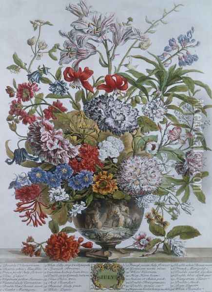 July, from 'Twelve Months of Flowers' Oil Painting - Pieter Casteels