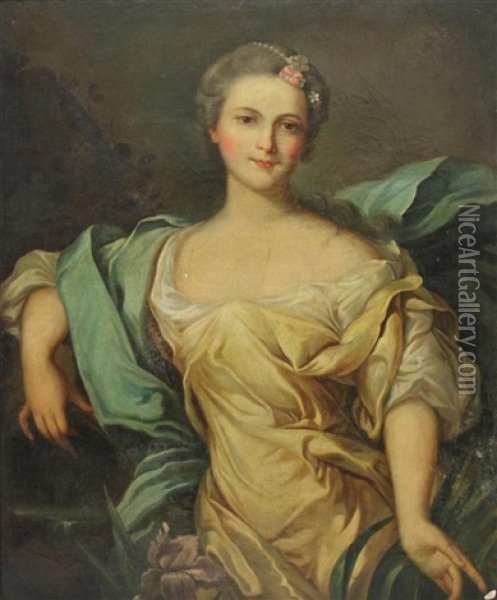 Portrait Of A Lady As A River Goddess Oil Painting - Jean Marc Nattier