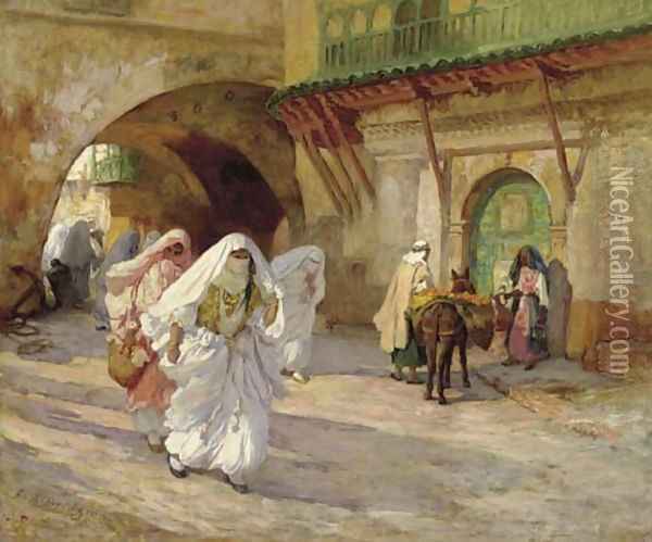 Women of Algiers Oil Painting - Frederick Arthur Bridgman