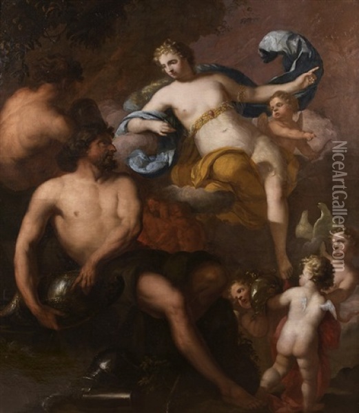 Venus, Mars Et Cupidon Oil Painting - Matthaeus (Arent) Terwesten