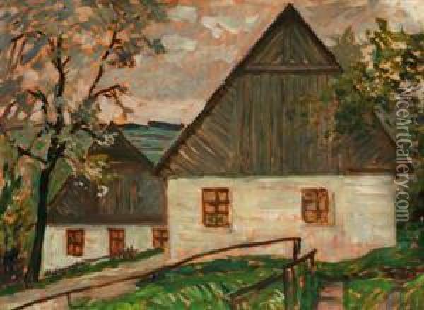 Bauernhauser Oil Painting - Antonin Hudecek