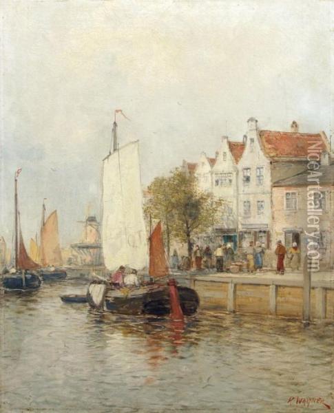 Boote In Holland Oil Painting - Carl Wagner