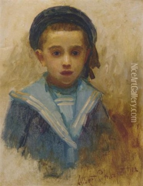 Portrait Of A Young Boy Oil Painting - Albert Charpentier