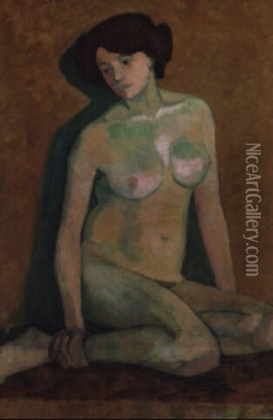 Sitzender Weiblicher Akt Oil Painting - Broncia Koller-Pinell