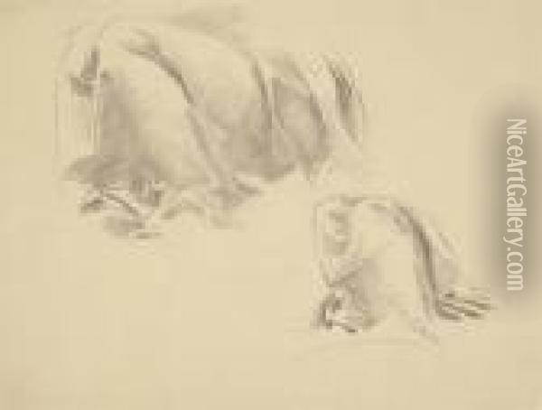 Drapery Study For Murals At The Boston Public Library Oil Painting - John Singer Sargent