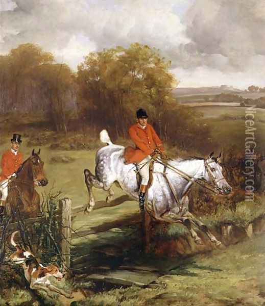 Jumping a Fence Oil Painting - John Alfred Wheeler