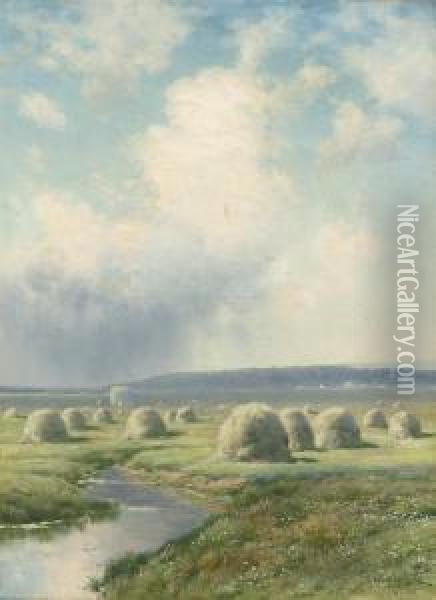 Haymaking Oil Painting - Constantin Kryschitskij