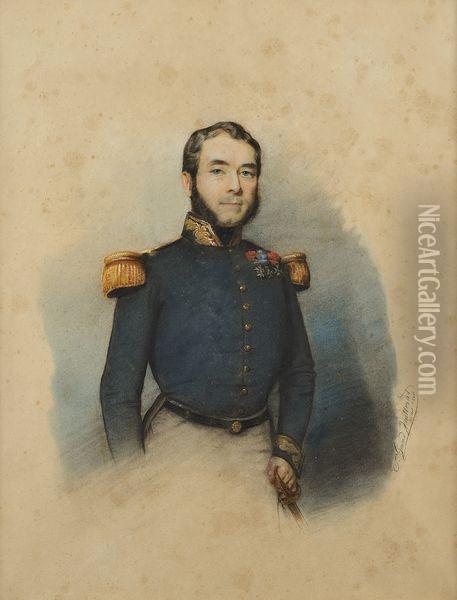 Portrait De L'amiral Auguste Nicolas Vaillat Oil Painting - Clotilde Juillerat