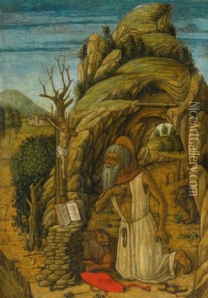 Saint Jerome In The Desert Oil Painting - Vittorio Crivelli
