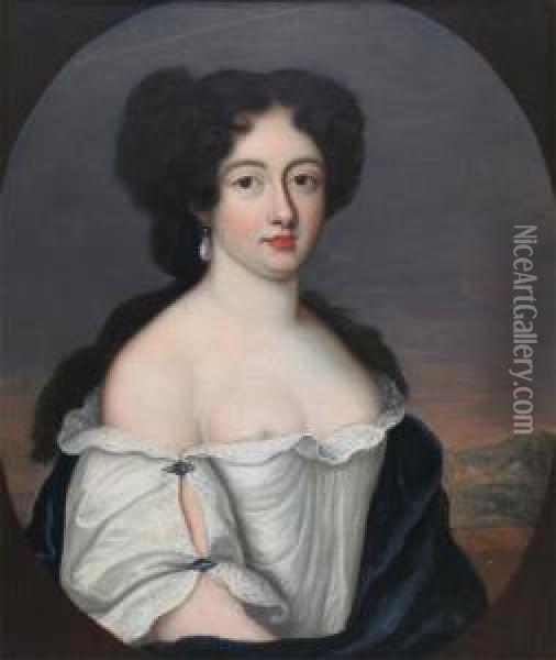 Portrait Of A Lady In Decollete Oil Painting - Johann Closterman