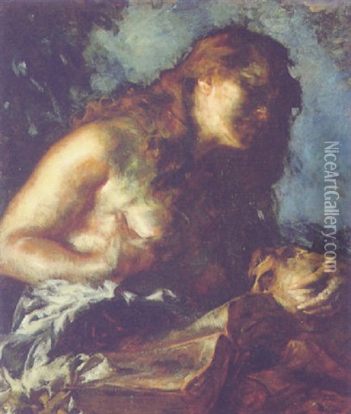 Die Busende Maria Magdalena Oil Painting - Carl von Marr