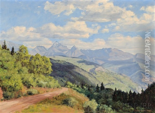 View Of The Mountains Oil Painting - James Emery Greer