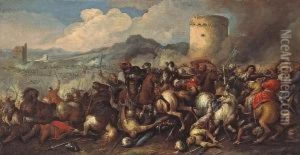 The Siege Of Jerusalem Oil Painting - Antonio Calza