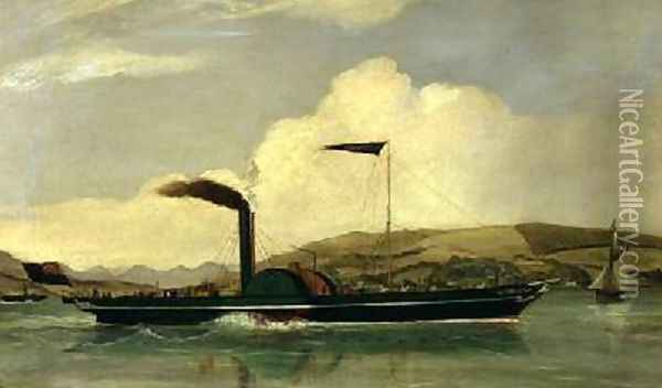 The Paddlesteamer Sovereign 1845 Oil Painting - John Livingstone