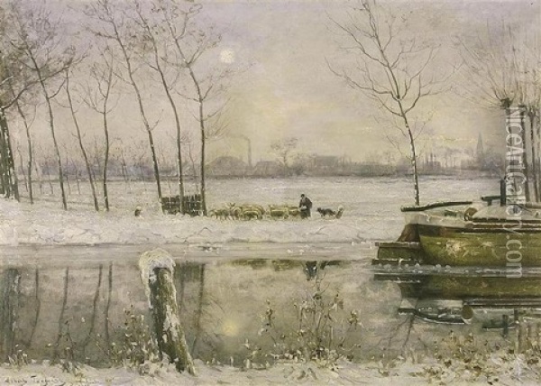 L'hiver De 1895 Oil Painting - Albert Julien Toefaert
