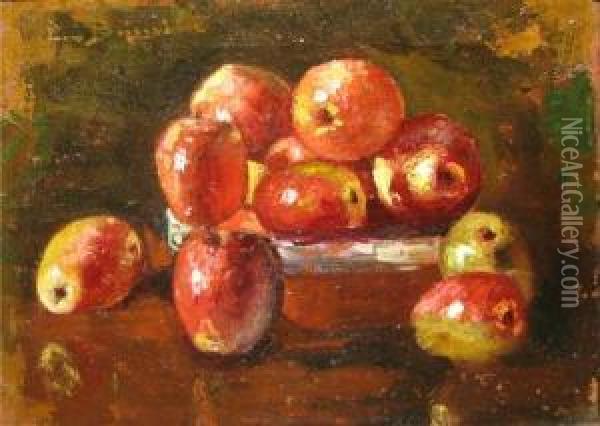 Naturastatica Cu Fructe Oil Painting - Octav Bancila