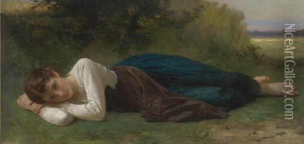 Le Repos (jeune Fille Couchee) Oil Painting - William-Adolphe Bouguereau