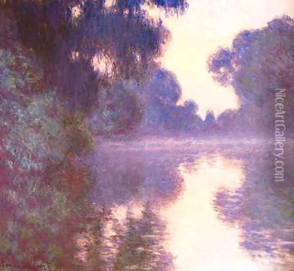 Misty morning on the seine blue 1892 Oil Painting - Claude Oscar Monet