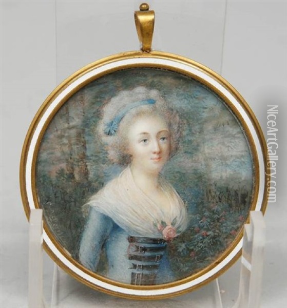 Portrait D'une Dame De Qualite Oil Painting - Lie Louis Perin