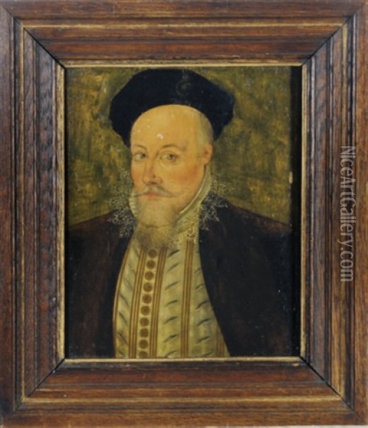 Portrait Of Robert Dudley, Earl Of Leicester ( Oil Painting - William (Sir) Segar