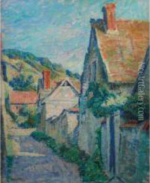 A View Of Giverny Oil Painting - Rowley Smart
