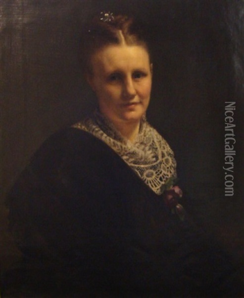 Portrait Of A Woman In Period Dress Oil Painting - Hugh Collins