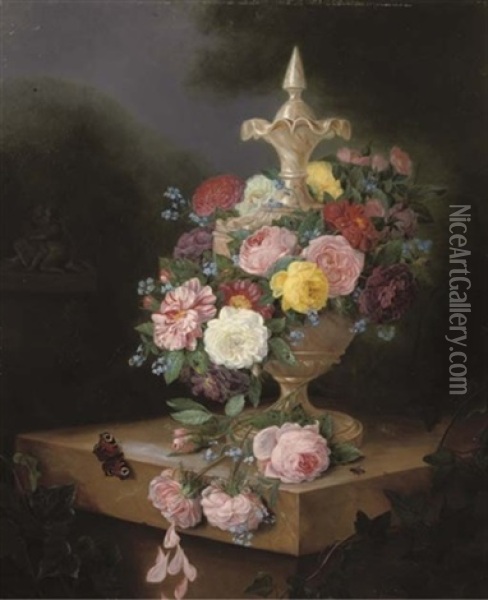 A Bouquet Of Roses Oil Painting - Adriana Van Ravenswaay