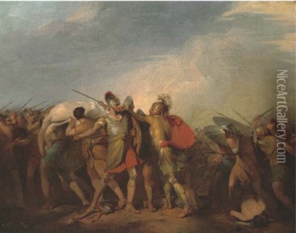 The Removal Of The Body Of Patroclus Oil Painting - John Hamilton Mortimer