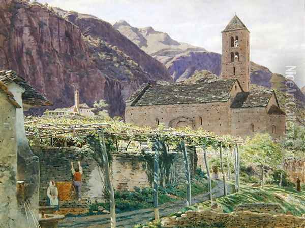 San Nicolo, Giornico, 1856 Oil Painting - George Price Boyce