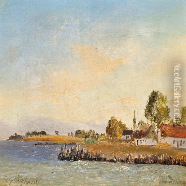 View Of Rungsted Harbour Oil Painting - Emanuel Larsen