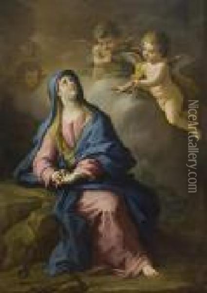 Vergine Addolorata Con I Simbolidella Passione Oil Painting - Paolo di Matteis