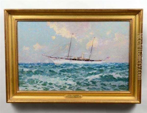 Vanderbilt Steam Yacht 'north Star' On The High Seas Oil Painting - Carlton Theodore Chapman